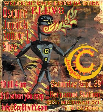 ELEV8 - Welcome Back From Da Burn flyer, Saturday, September 29, 2007