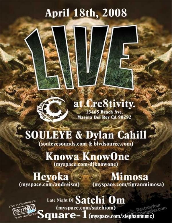 LIVE at Cre8tivity flyer, Friday, April 18, 2008
