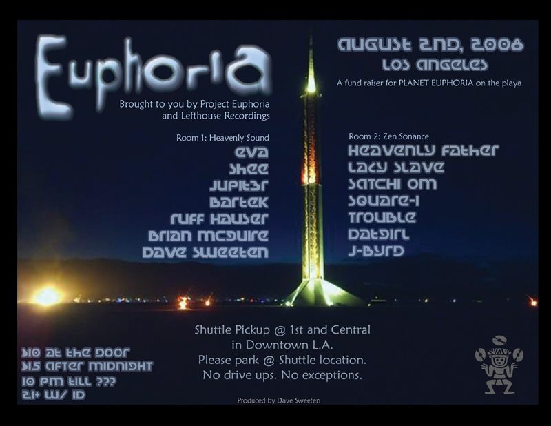 Euphoria flyer, Saturday, August 2, 2008