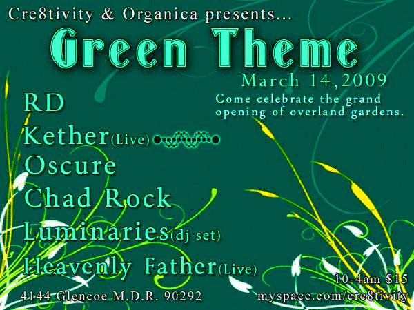 Green Theme flyer, Saturday, March 14, 2009