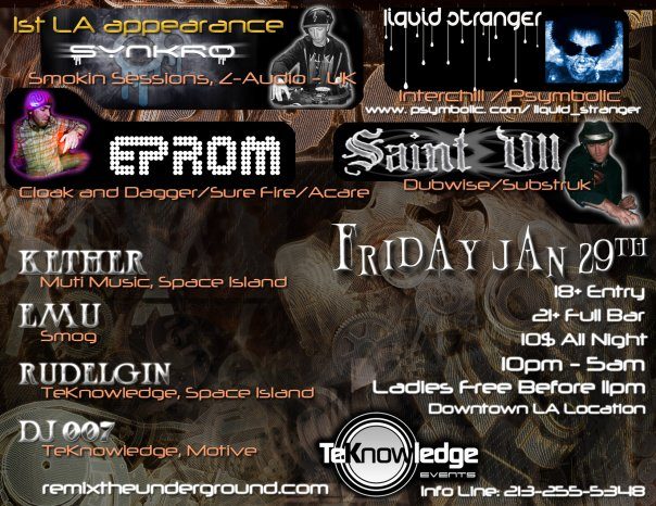 TeKnowledge Events night flyer, Friday, January 29, 2010