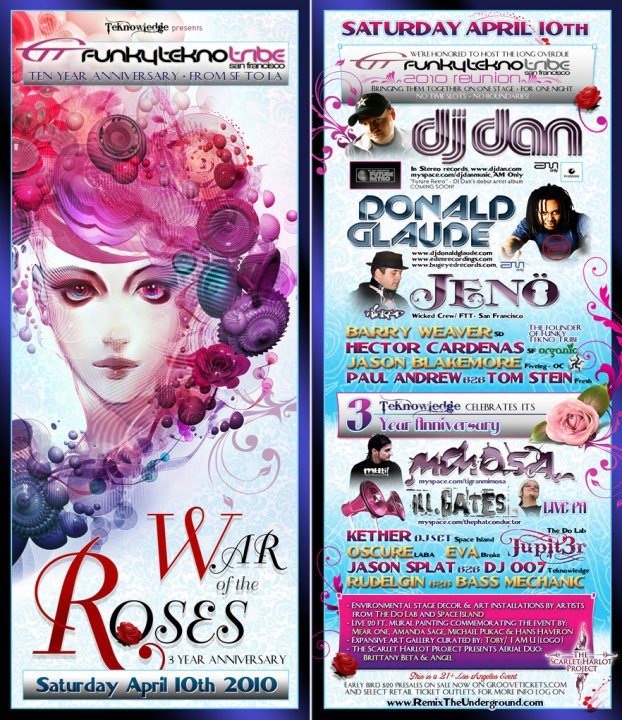 War of the Roses flyer, Saturday, April 10, 2010