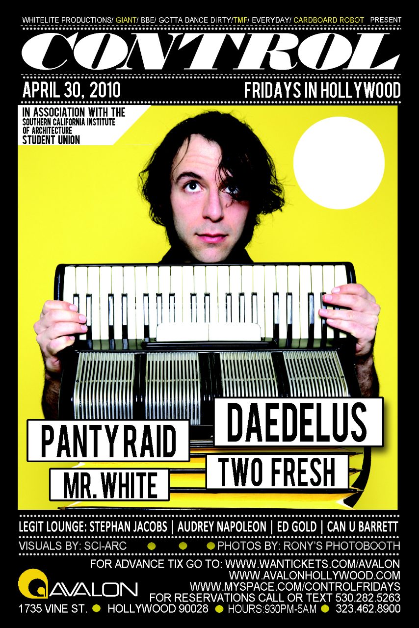 Control - Fridays in Hollywood flyer, Friday, April 30, 2010
