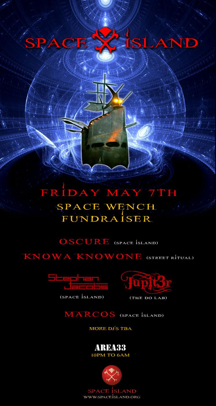 Space Island: Space Wench Fundraiser flyer, Friday, May 7, 2010