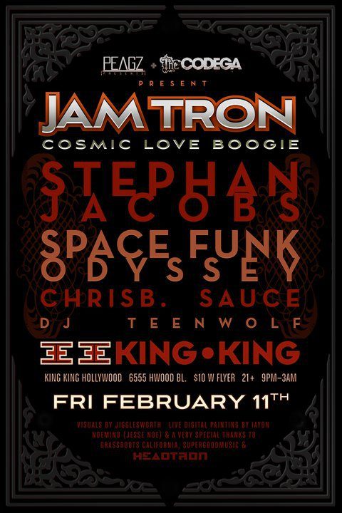 Jam Tron: Cosmic Love Boogie flyer, Friday, February 11, 2011
