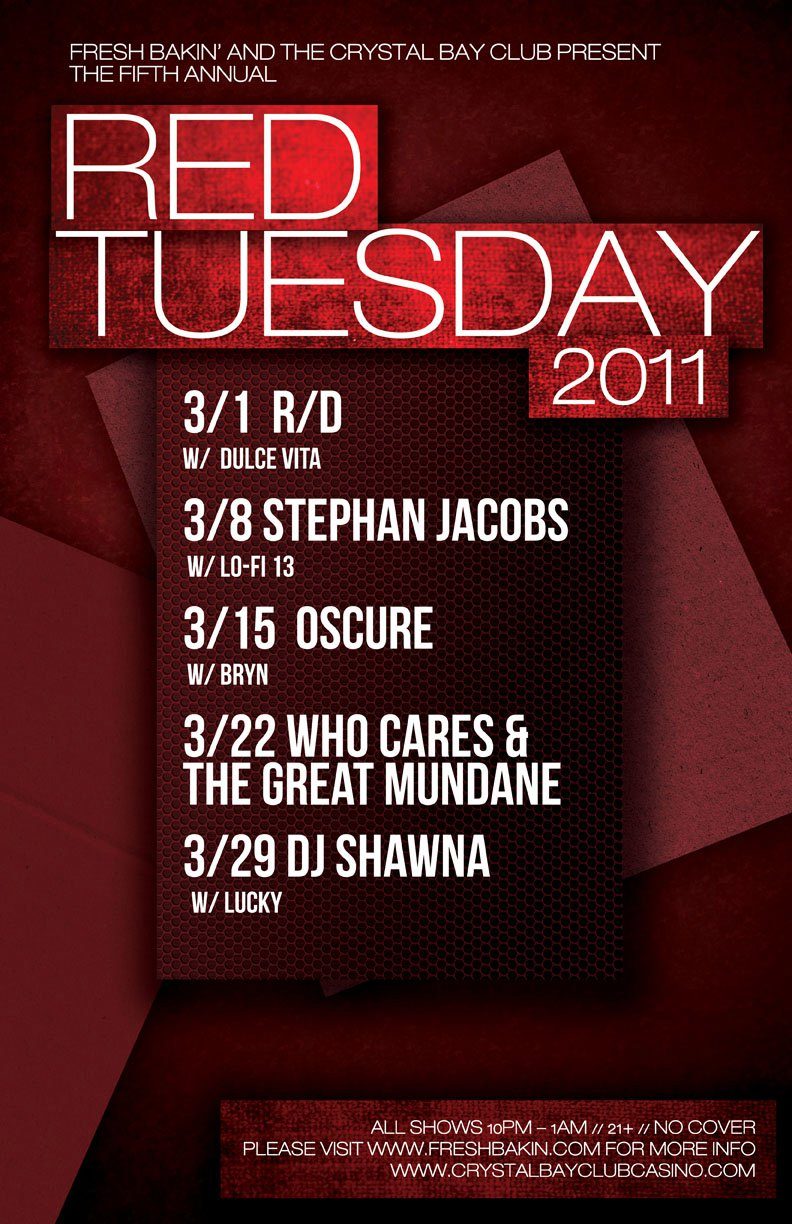 Red Tuesday 2011 flyer, Tuesday, March 8, 2011