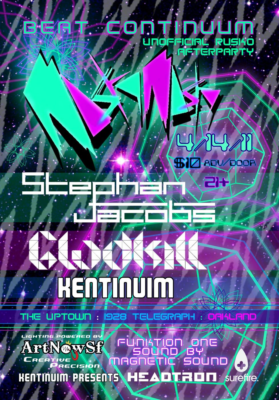 Beat Continuum: Unofficial Rusko Afterparty flyer, Thursday, April 14, 2011