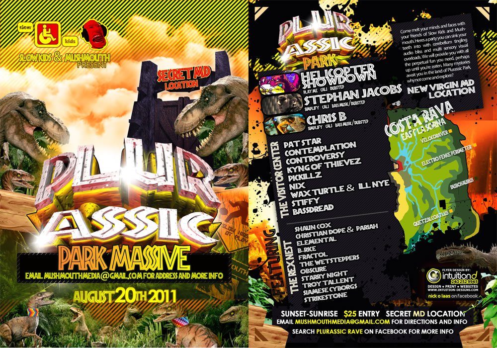 Plurassic Park Massive flyer, Saturday, August 20, 2011