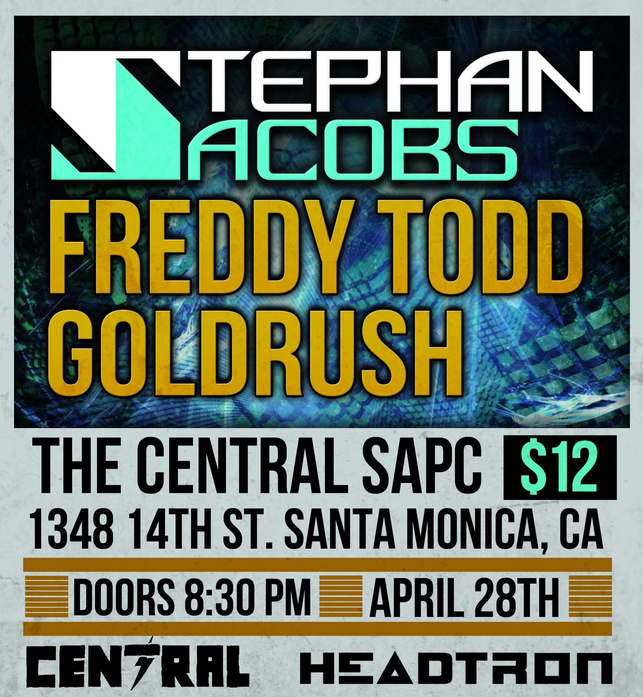 Headtron / Central show flyer, Saturday, April 28, 2012