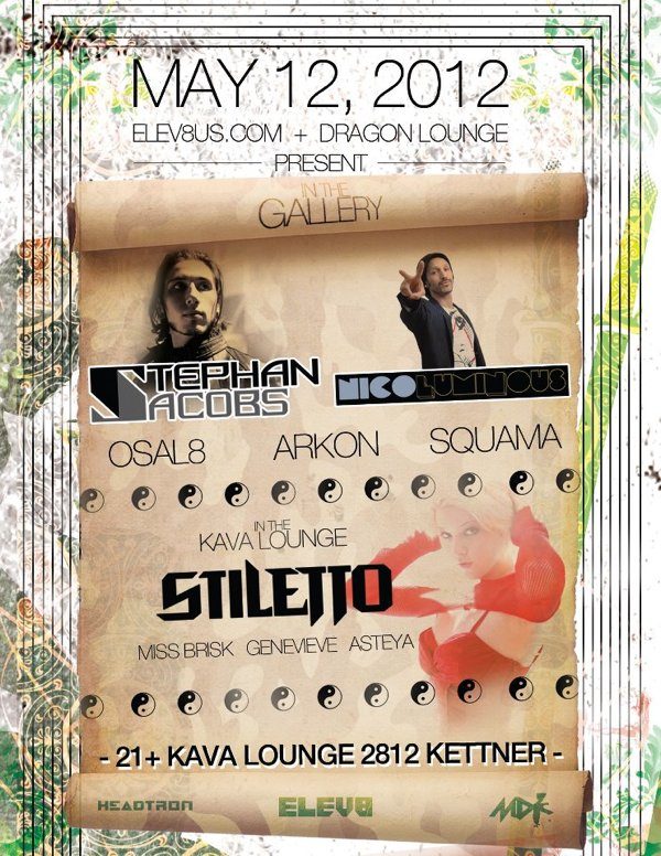 Elev8us + Dragon Lounge present In the Gallery flyer, Saturday, May 12, 2012