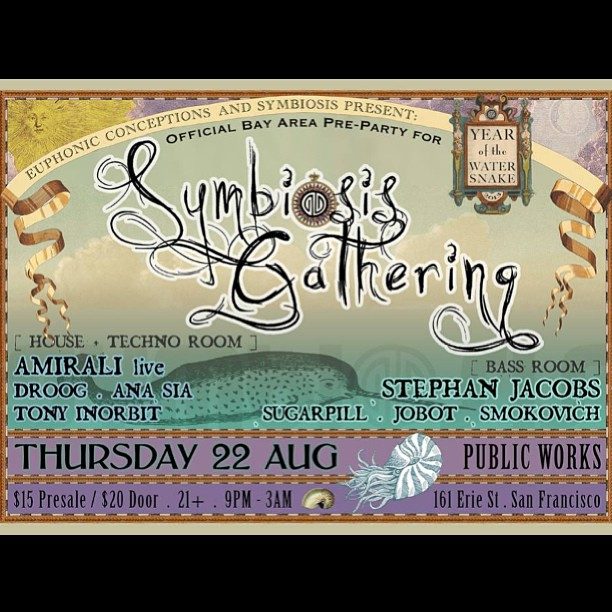 Symbiosis Gathering Official Bay Area Pre-Party flyer, Thursday, August 22, 2013