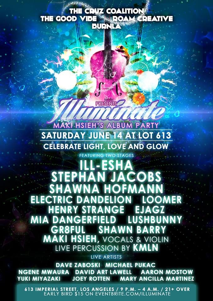 Illuminate: Maki Hsieh's Album Party flyer, Saturday, June 14, 2014