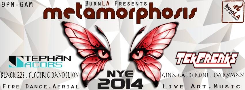 Metamorphosis NYE 2014 flyer, Wednesday, December 31, 2014