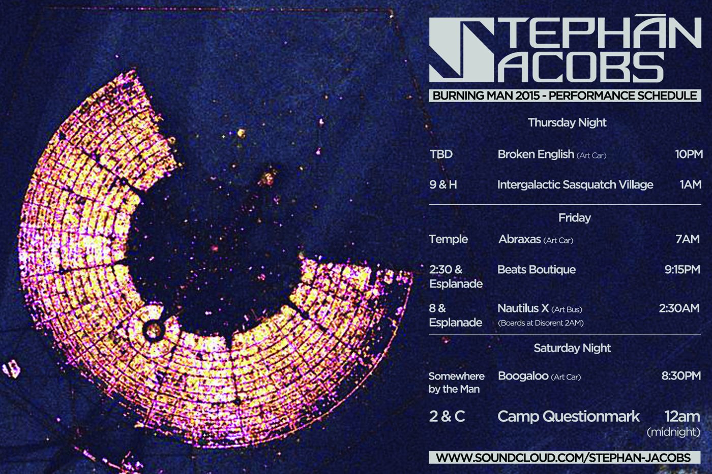 Burning Man 2015 flyer, Thursday, September 3, 2015