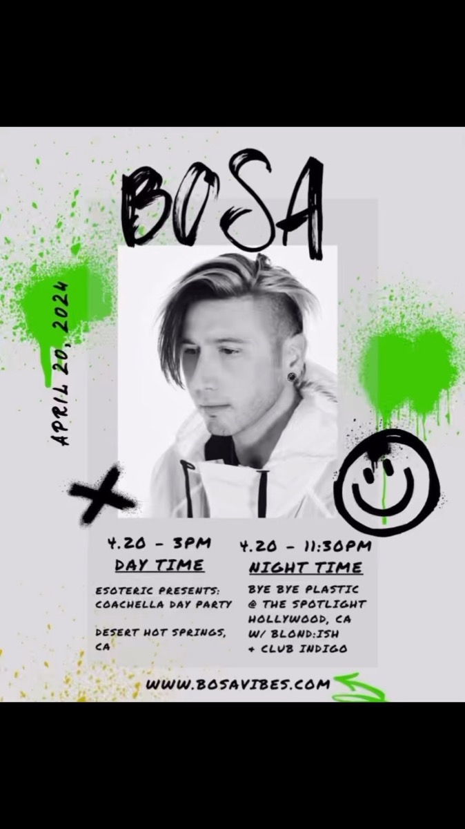 Coachella Day Party flyer, Saturday, April 20, 2024