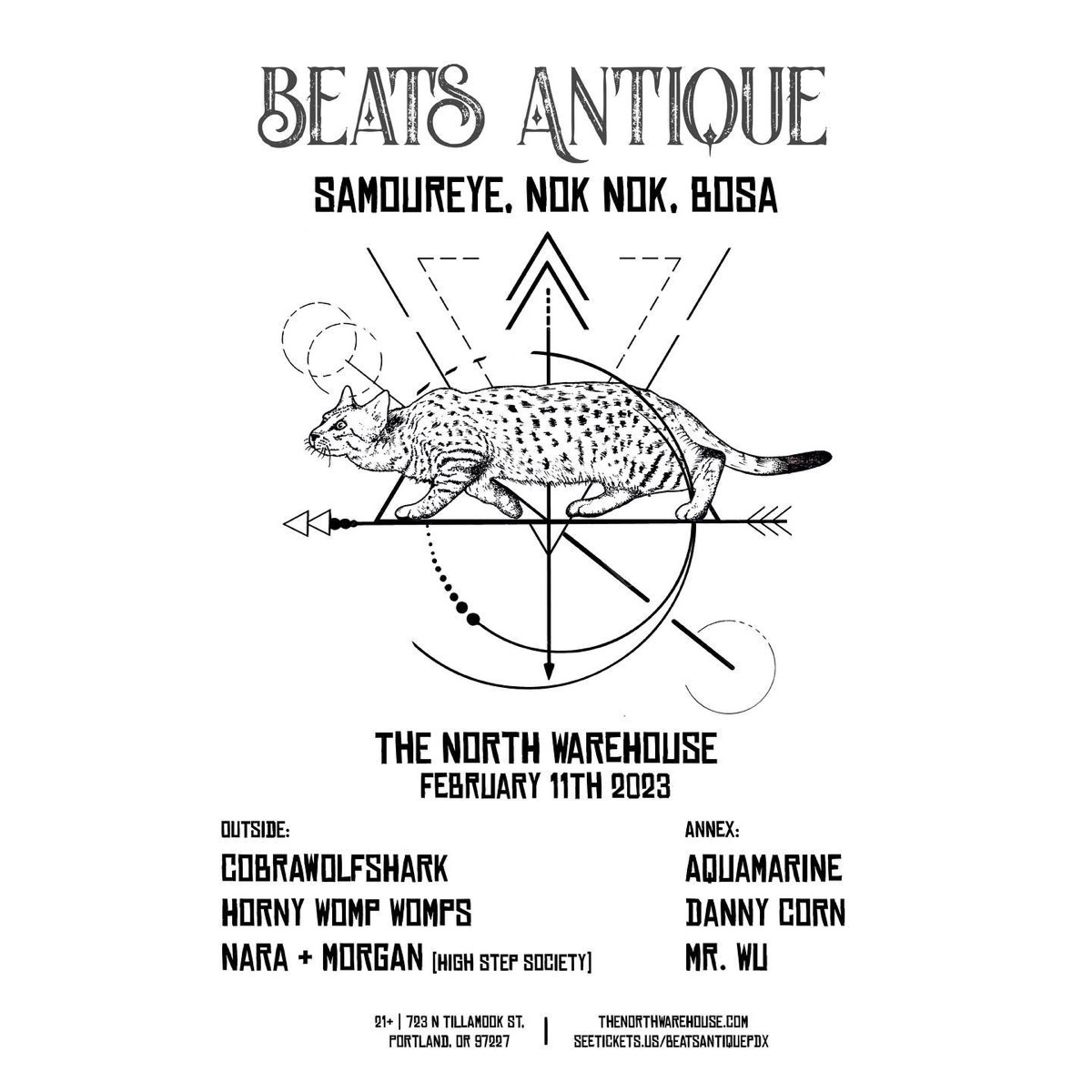 Beats Antique flyer, Saturday, February 11, 2023