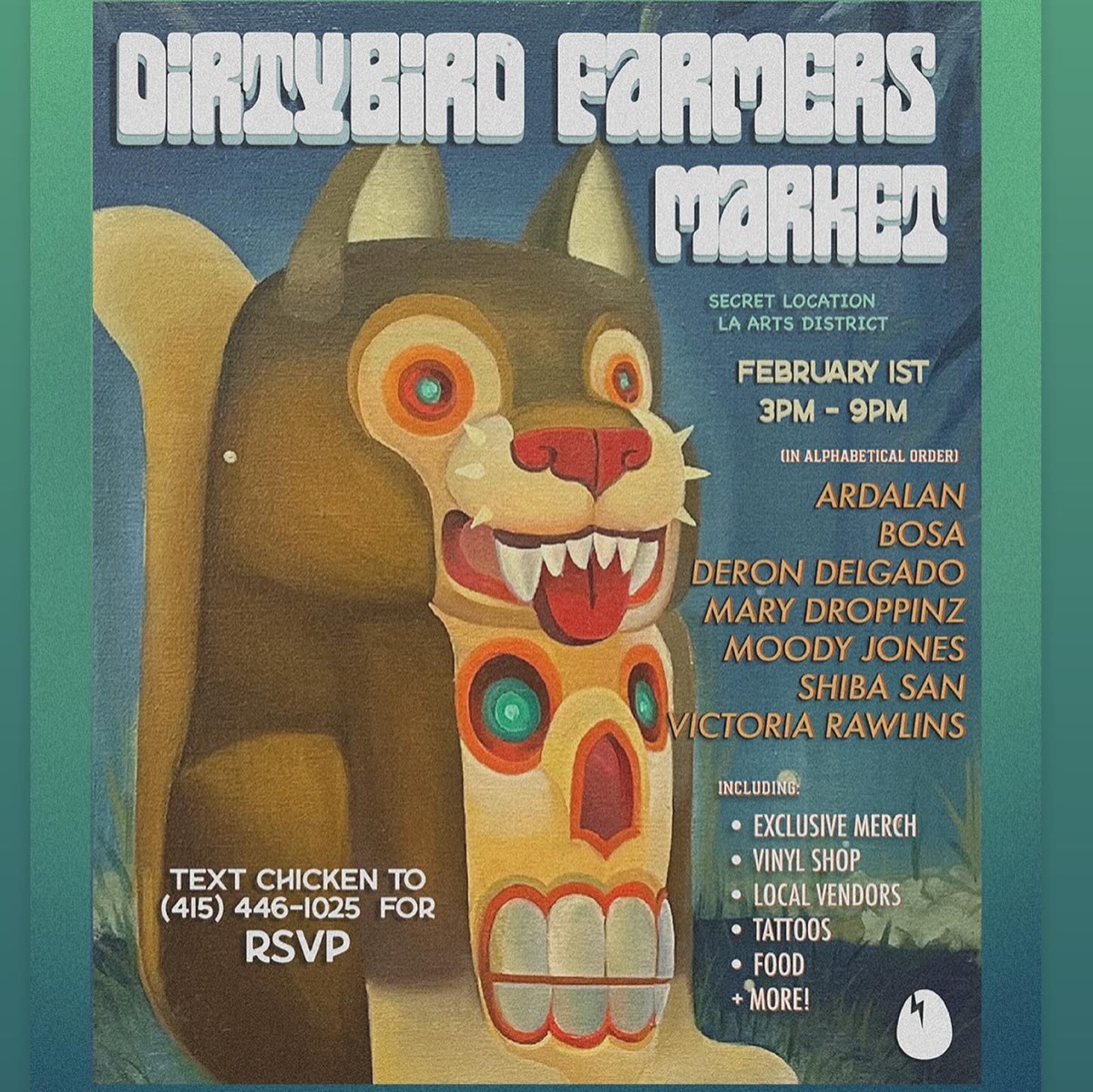 Dirtybird Farmers Market flyer, Thursday, February 1, 2024