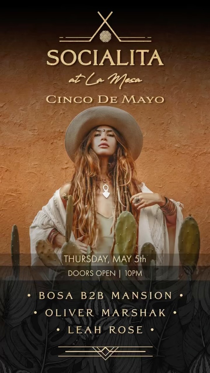 Socialita at La Mesa: Cinco de Mayo flyer, Thursday, May 5, 2022