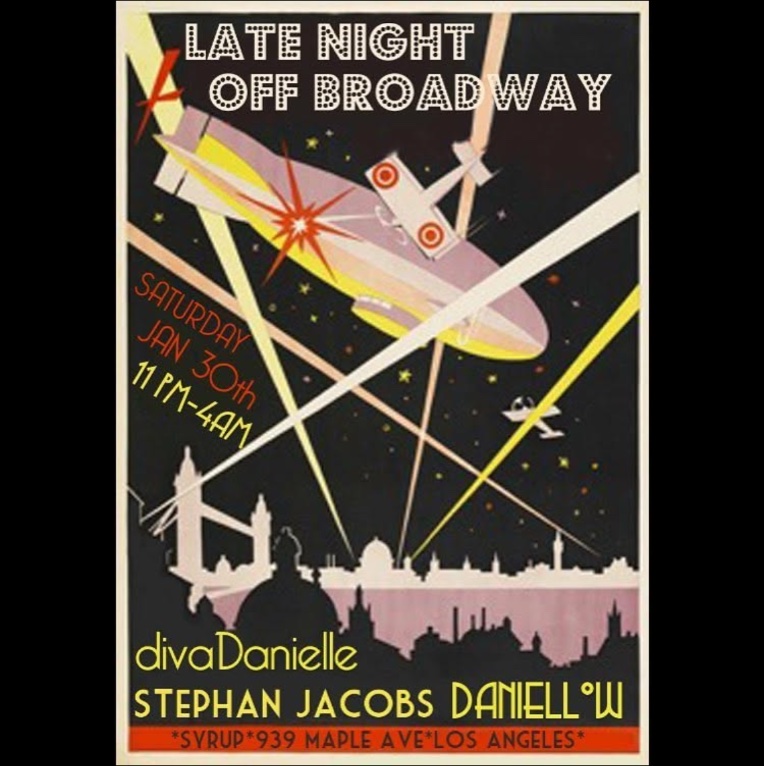 Late Night Off Broadway flyer, Saturday, January 30, 2016