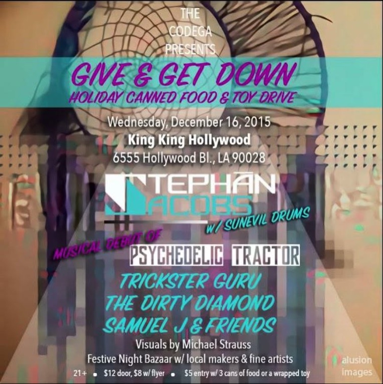 Give & Get Down: Holiday Canned Food & Toy Drive flyer, Wednesday, December 16, 2015
