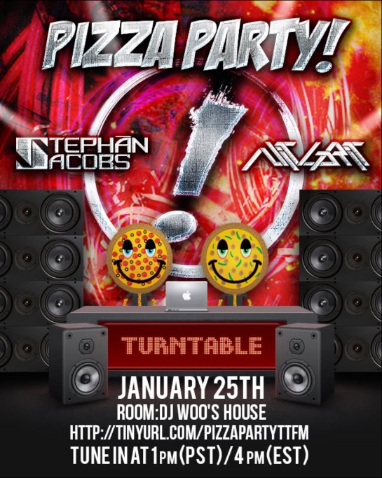 Pizza Party! (online live set) flyer, Friday, January 25, 2013