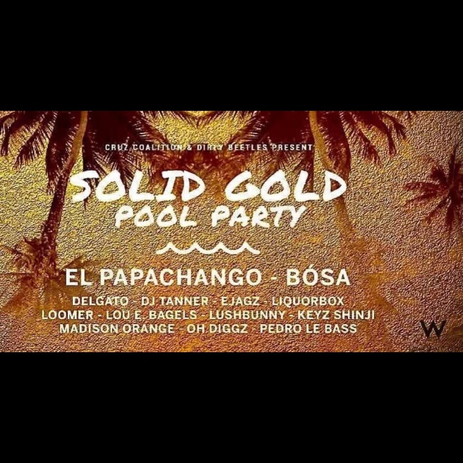 Solid Gold Pool Party flyer, 2021