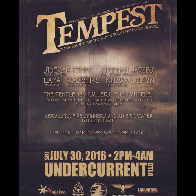 Tempest: A Fundraiser for the Black Rock Lighthouse Service flyer, Saturday, July 30, 2016
