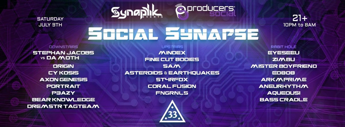 Social Synapse flyer, Saturday, July 9, 2016