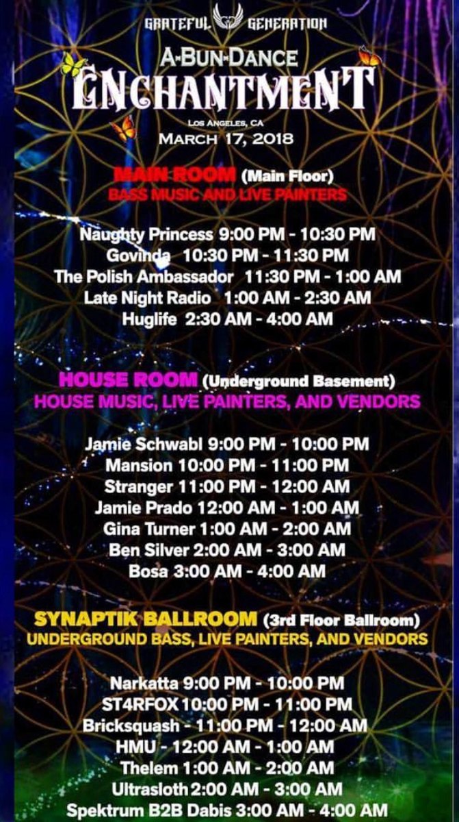 Grateful Generation: A-Bun-Dance Enchantment flyer, Saturday, March 17, 2018