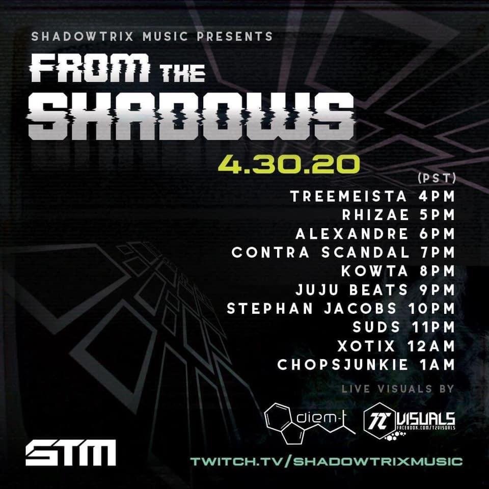 Shadowtrix Music presents From the Shadows flyer, Thursday, April 30, 2020