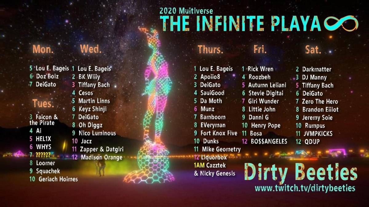 Dirty Beetles 2020 Multiverse: The Infinite Playa flyer, 2020