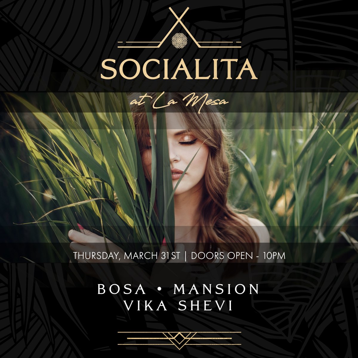Socialita at La Mesa flyer, Thursday, March 31, 2022