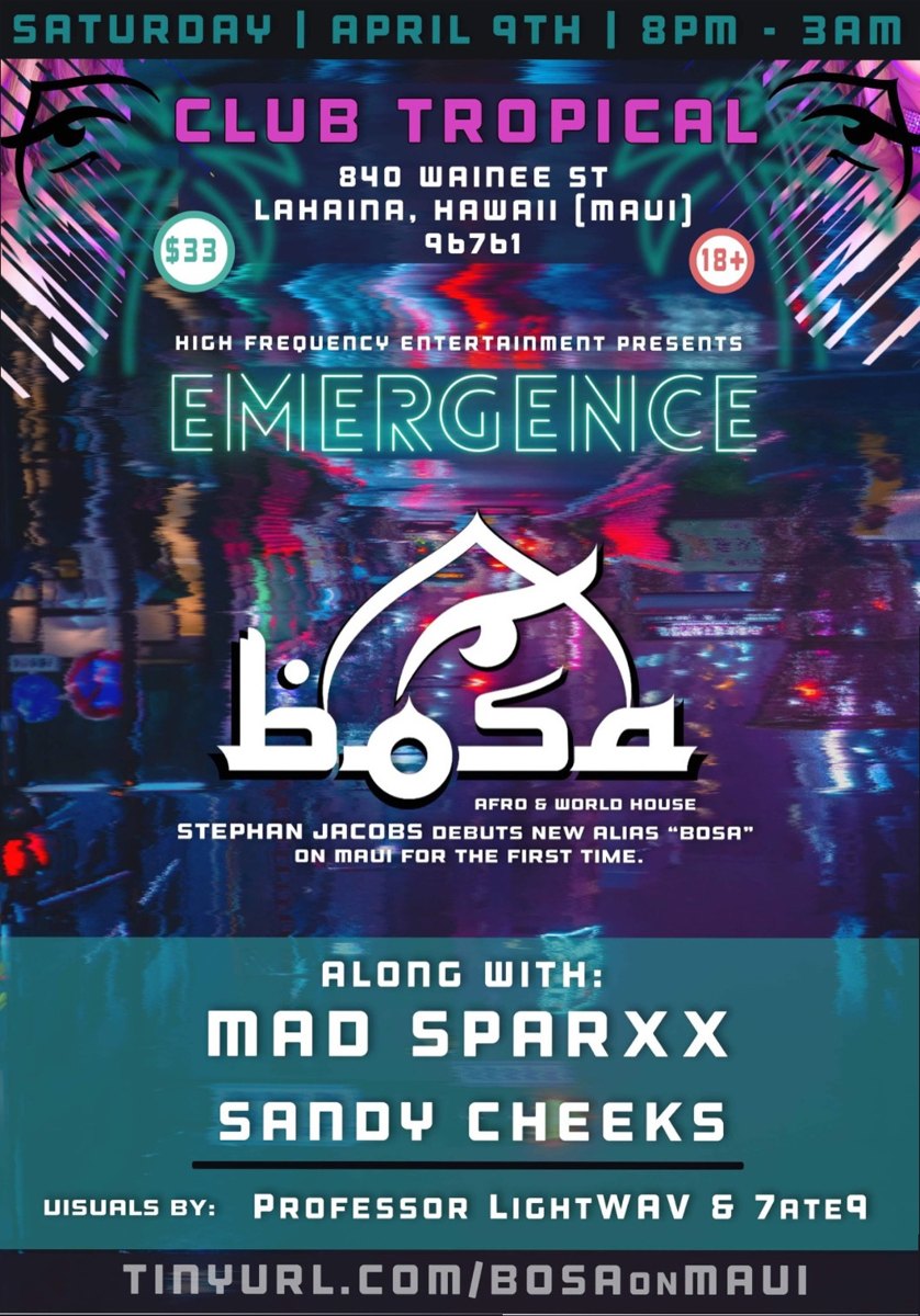 Emergence flyer, Saturday, April 9, 2022