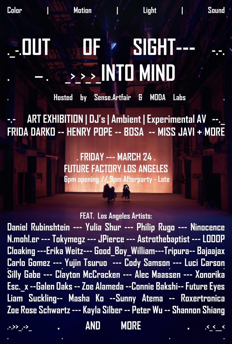 Out of Sight Into Mind flyer, Friday, March 24, 2023