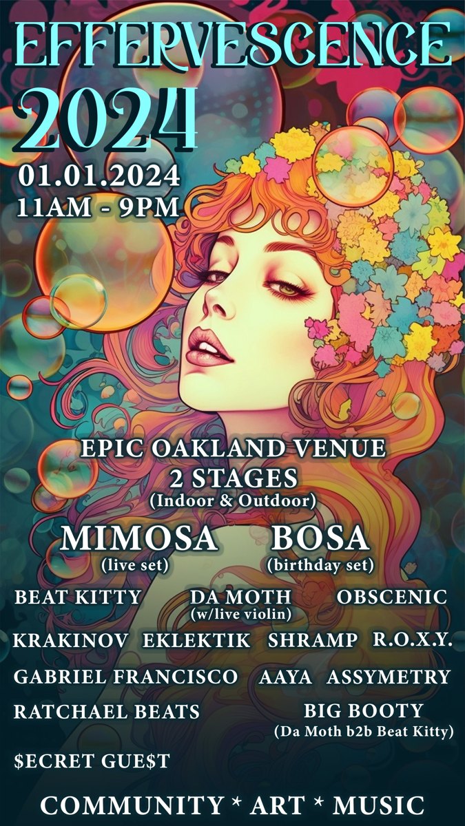 Effervescence 2024 flyer, Monday, January 1, 2024