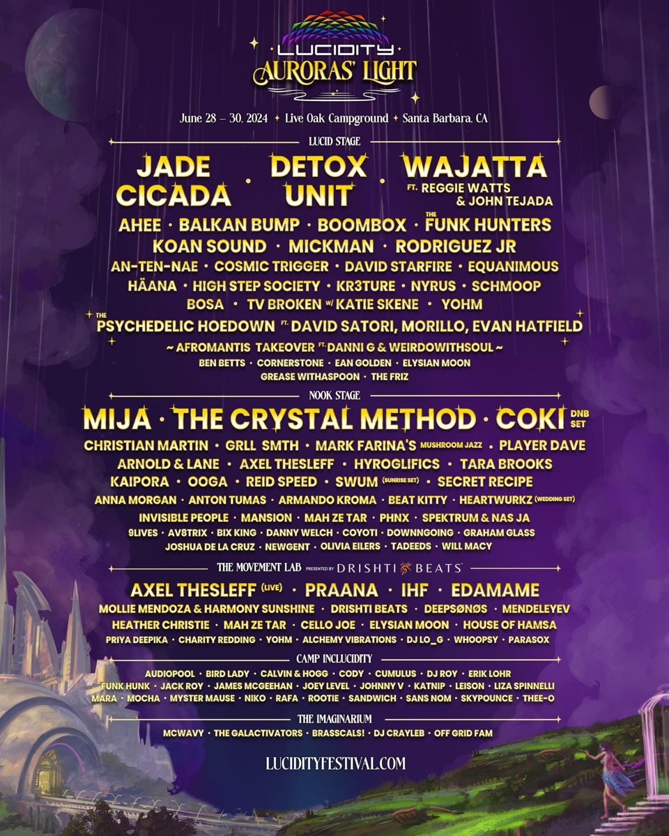 Lucidity Festival 2024: Auroras Light flyer, Friday, June 28, 2024