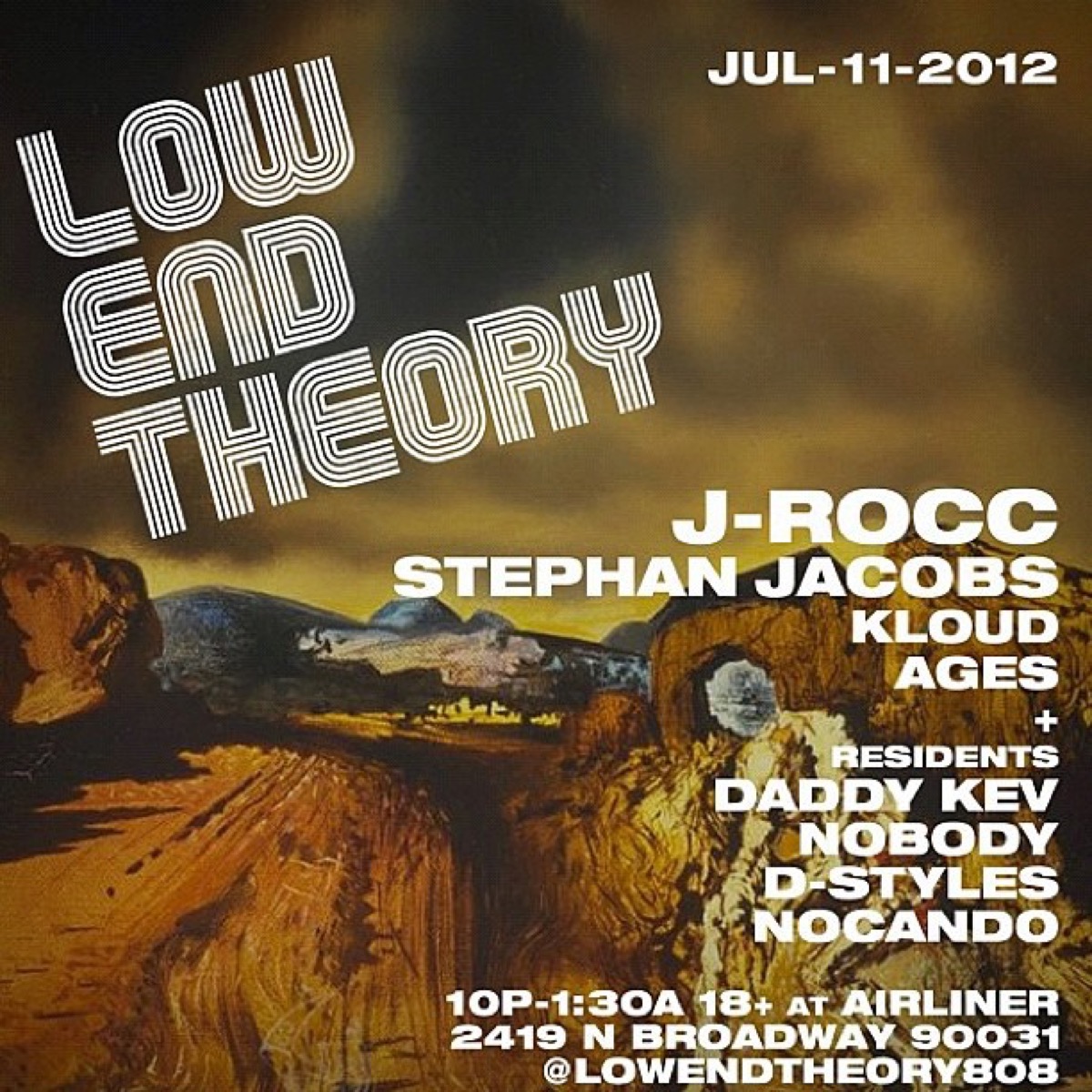 Low End Theory flyer, Wednesday, July 11, 2012
