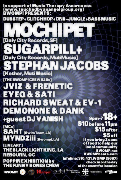 BWOMP! benefit for Music Therapy Awareness flyer, 2010
