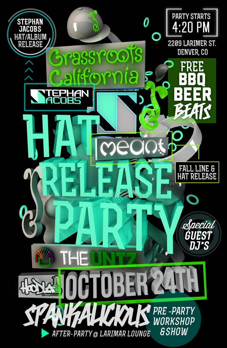 Hat Release Party flyer, Wednesday, October 24, 2012