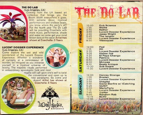 The Do LaB at Coachella flyer, Friday, April 17, 2009
